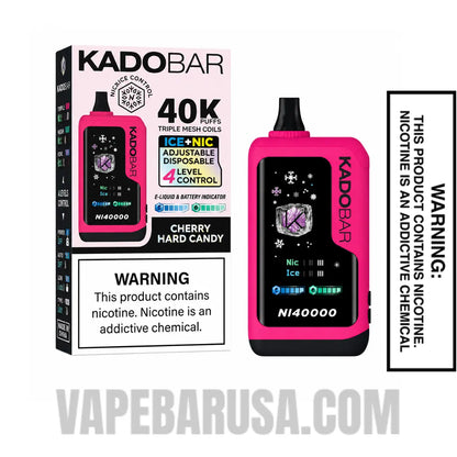 Cherry Hard Popz Kado Bar NI40000 Ice-Nic Disposable Vape with Package Box