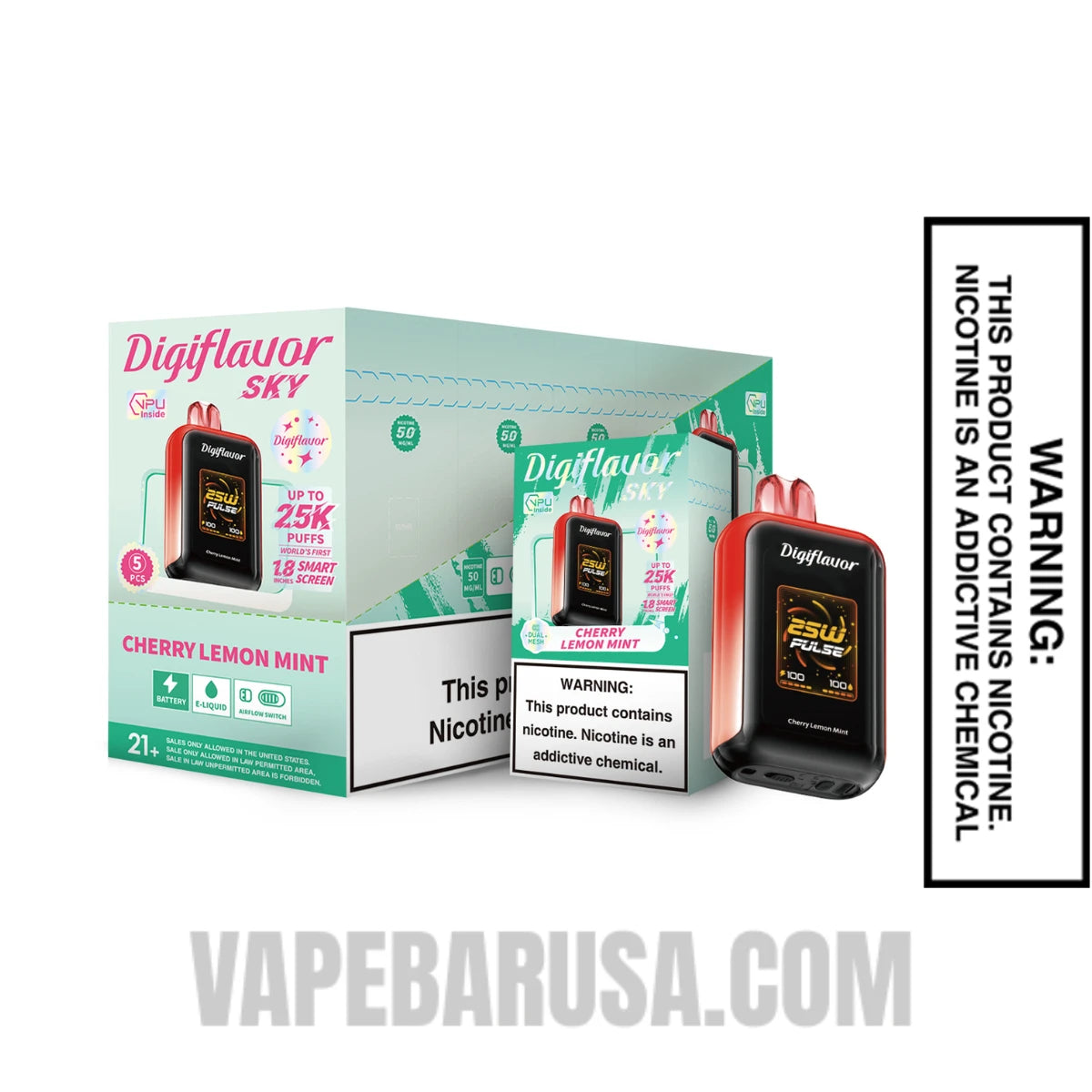Cherry Lemon Mint Digiflavor Sky 25K Vape With Bundle Box