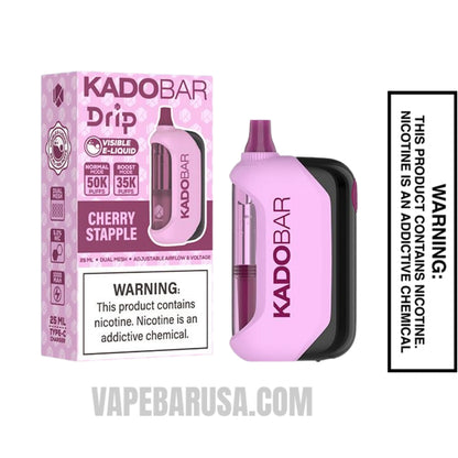 Cherry Strapple Kado Bar Drip 50K Disposable Vape With Package Box