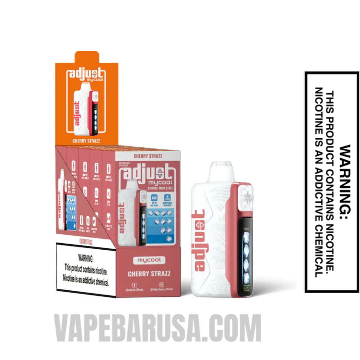 Cherry Strazz Adjust MyCool 40K Disposable Vape With Bundle Box