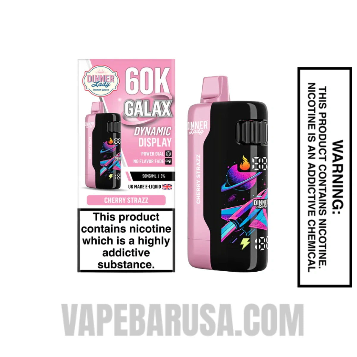 Cherry Strazz Dinner Lady Galax 60K Disposable Vape With Package Box