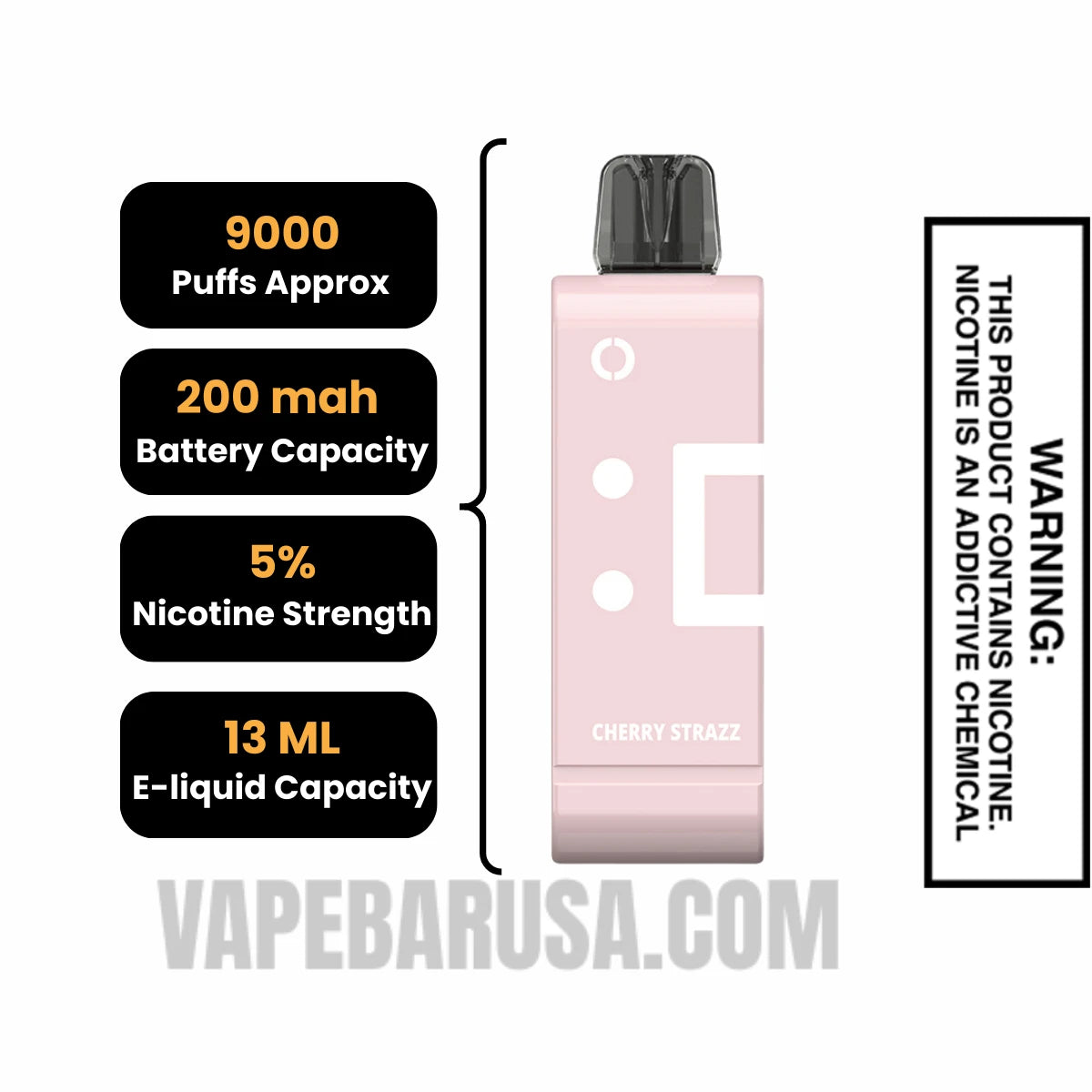 Cherry Strazz Off Stamp SW9000 Disposable Pod Specifications