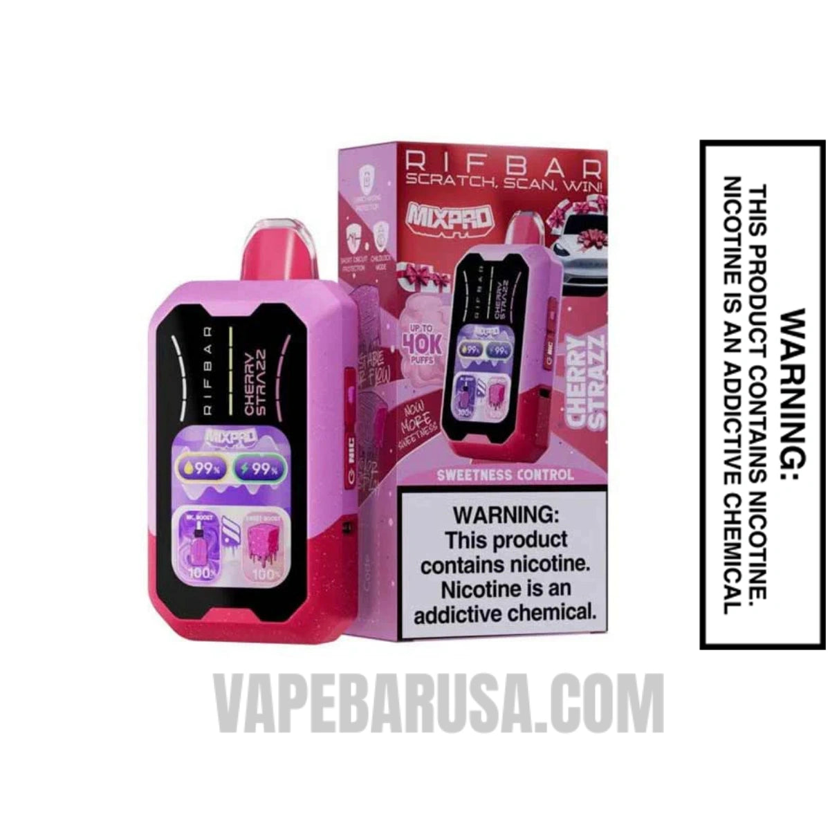Cherry Strazz Rifbar MixPro Sweet 40K Disposable Vape With Package Box
