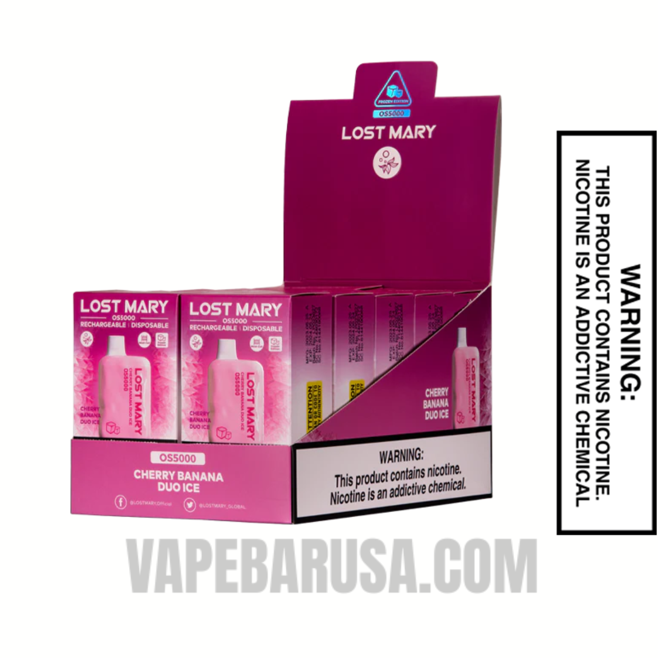 Cherry Banana Duo Ice Lost Mary OS5000 Disposable Vape With Bundle Pack