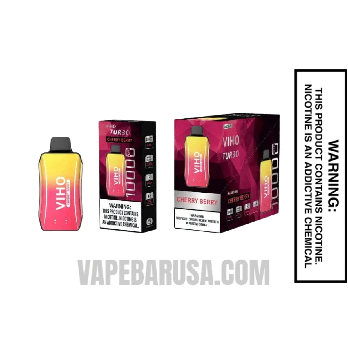 Cherry Berry VIHO Turbo Vape 10000 Puffs With Bundle Pack