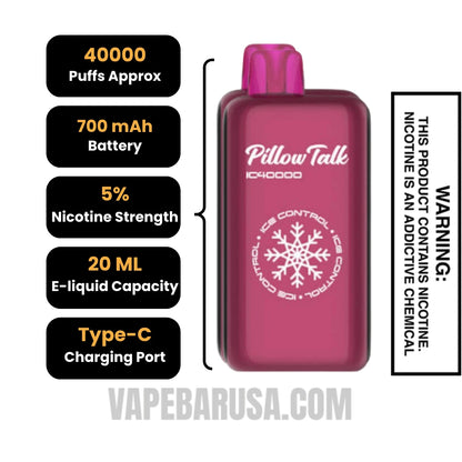 Cherry Bomb Pillow Talk IC40000 Disposable Vape Specifications