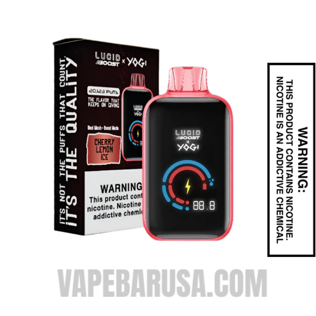 Cherry Lemon Ice Lucid Boost X Yogi 20123 Disposable Vape With Package Box