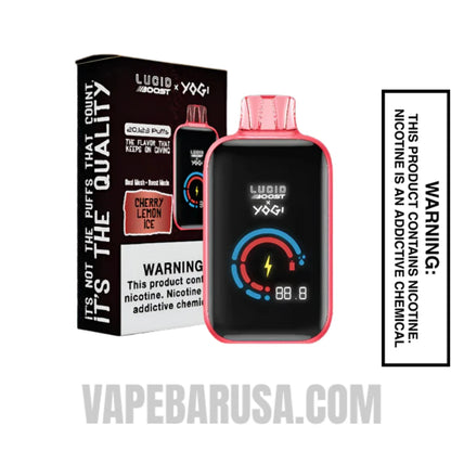 Cherry Lemon Ice Lucid Boost X Yogi 20123 Disposable Vape With Package Box