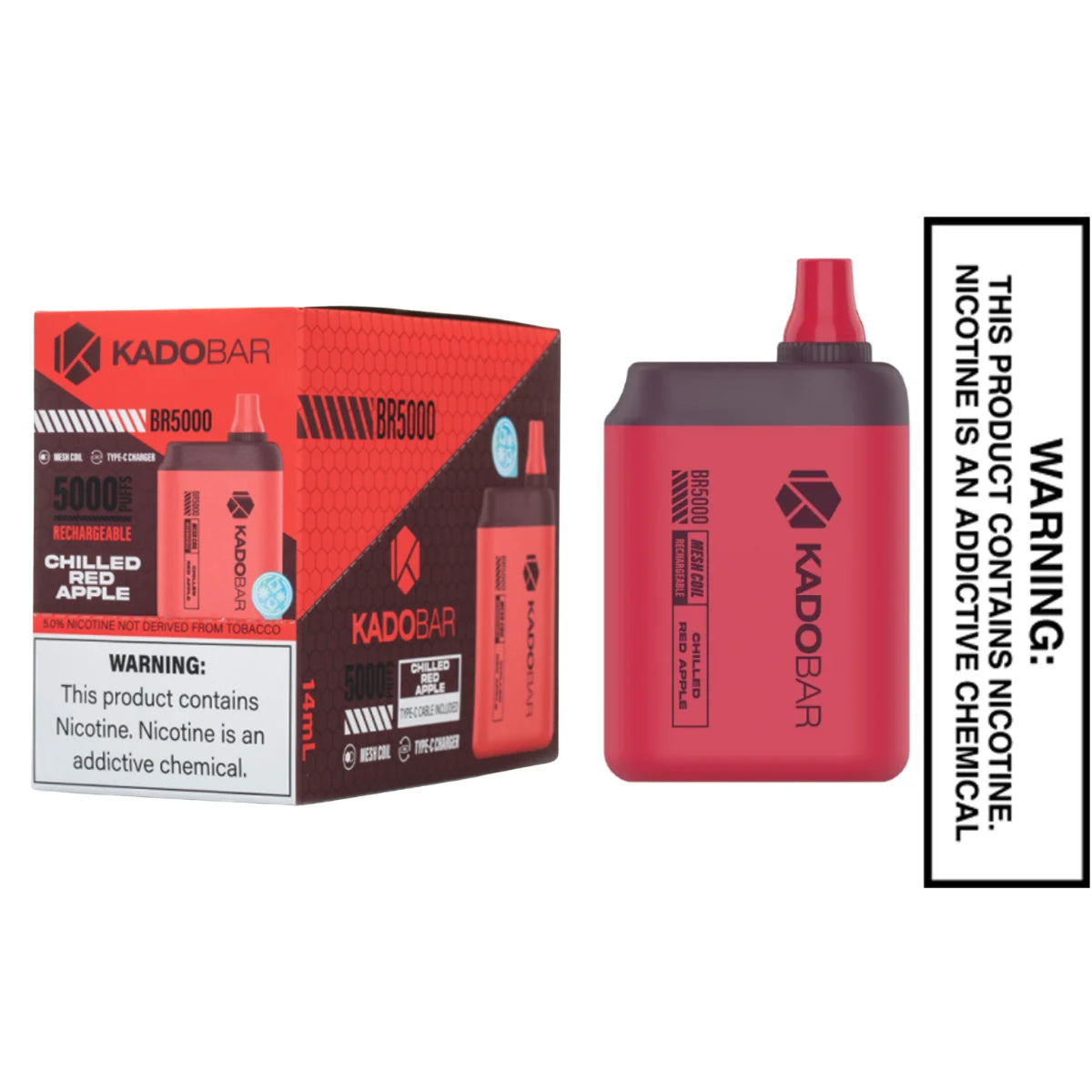 Chilled Red Apple Kado Bar BR5000 Disposable Vape With Bundle Pack
