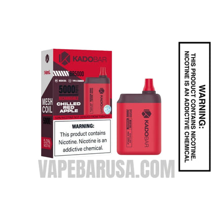 Chilled Red Apple Kado Bar BR5000 Disposable Vape With Package Box