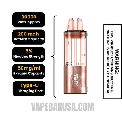 Chocolate Cupcake Foger Switch Pro 30K Disposable Pod Specifications