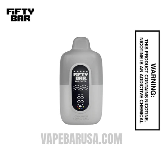 Cinnamon Funnel Cake Fifty Bar 20K Silver Series 2% Disposable Vape