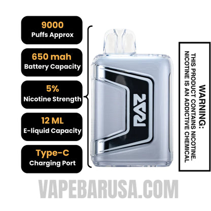 Citronade RAZ TN9000 Disposable Vape Specifications
