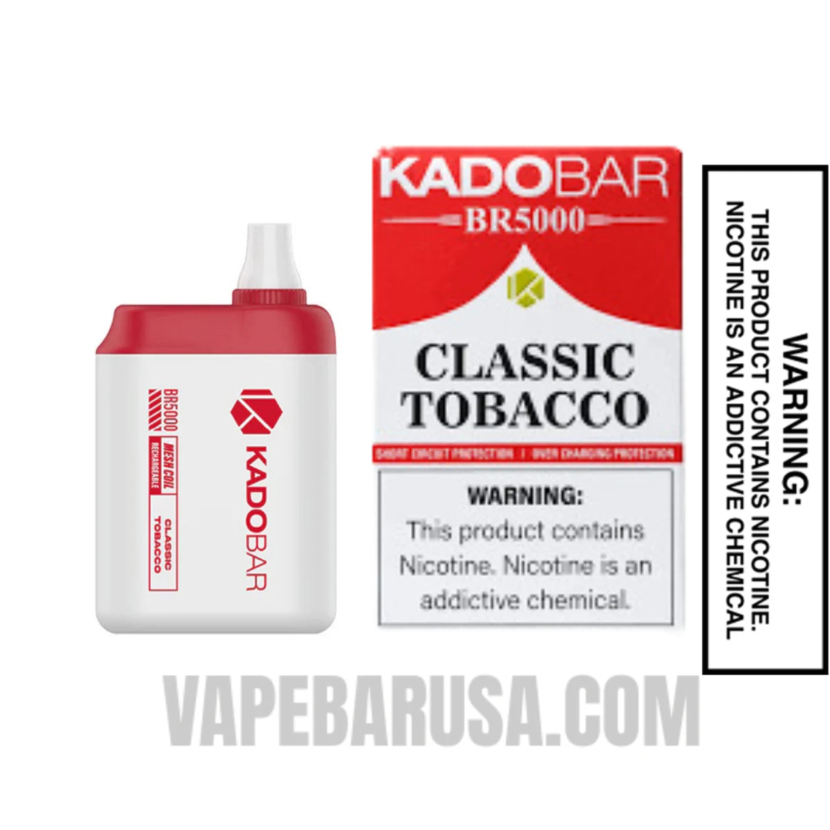 Classic Tobacco Kado Bar BR5000 Disposable Vape With Package Box