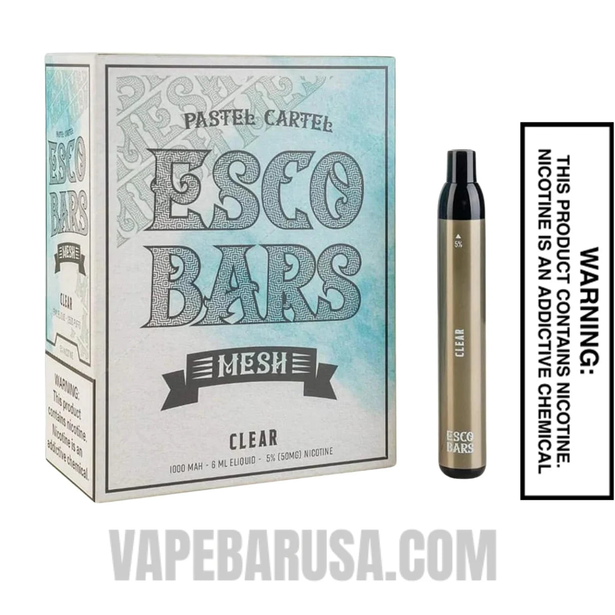 Clear Esco Bars 2500 Puffs Disposable Vape with Bundle Pack