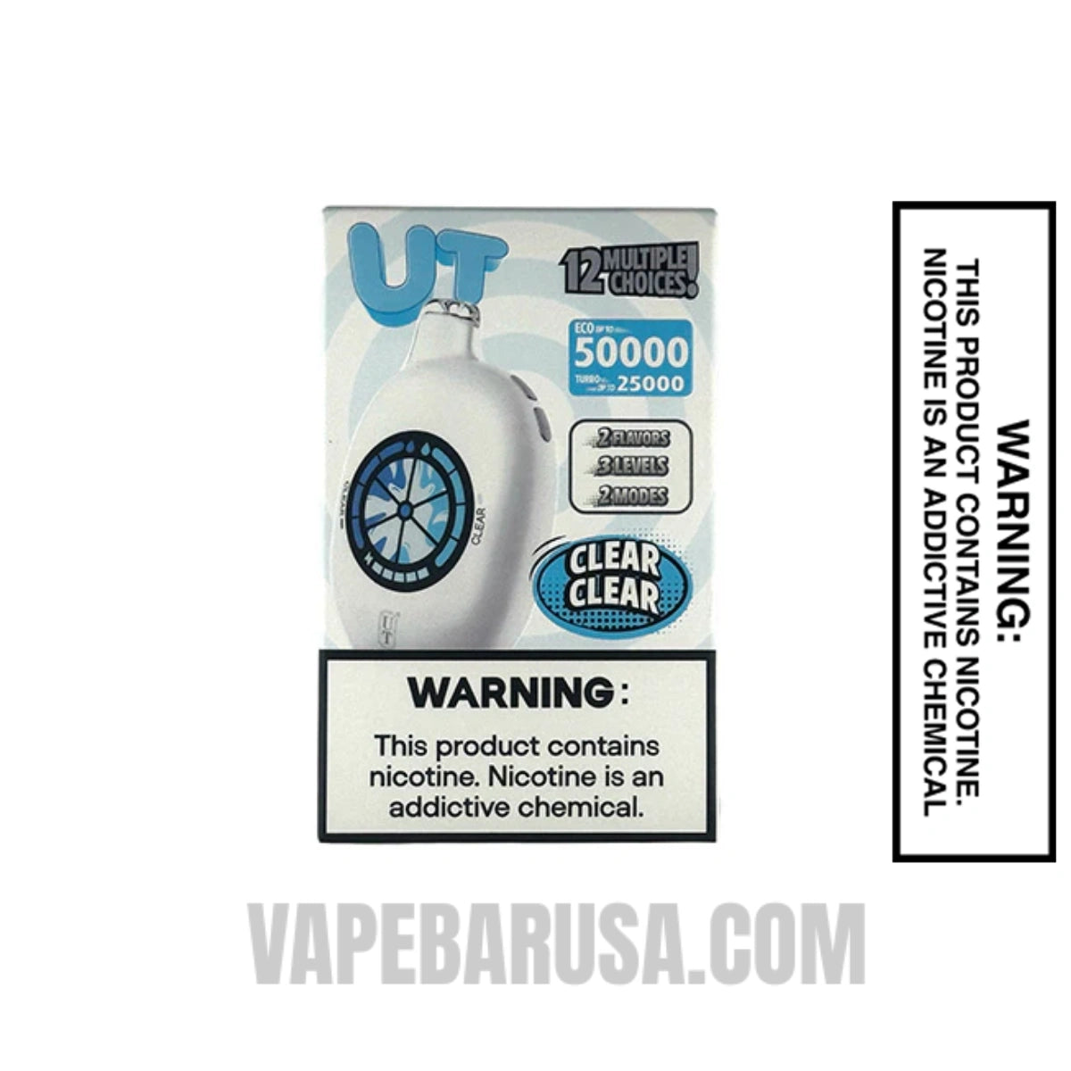 Clear Flum UT Bar 50K Disposable Vape With Package Box