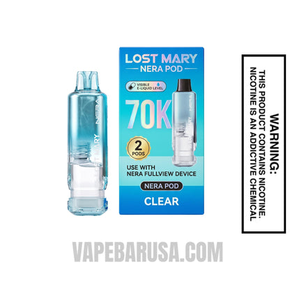 Clear Lost Mary Nera Fullview 70K Disposable Vape Pod With Package Box