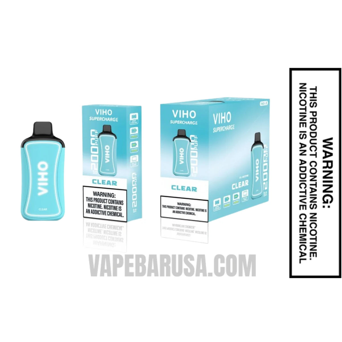 Clear (Red Box) Viho Supercharge 20000 Puffs Vape With Bundle Box