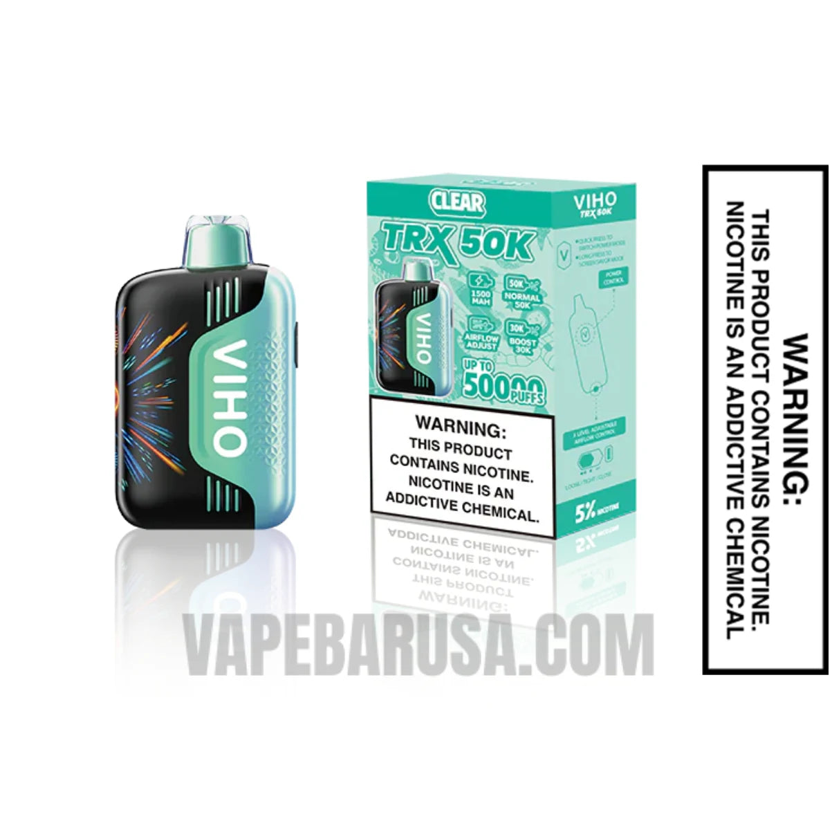Clear VIHO TRX 50K Disposable Vape With Package Box 