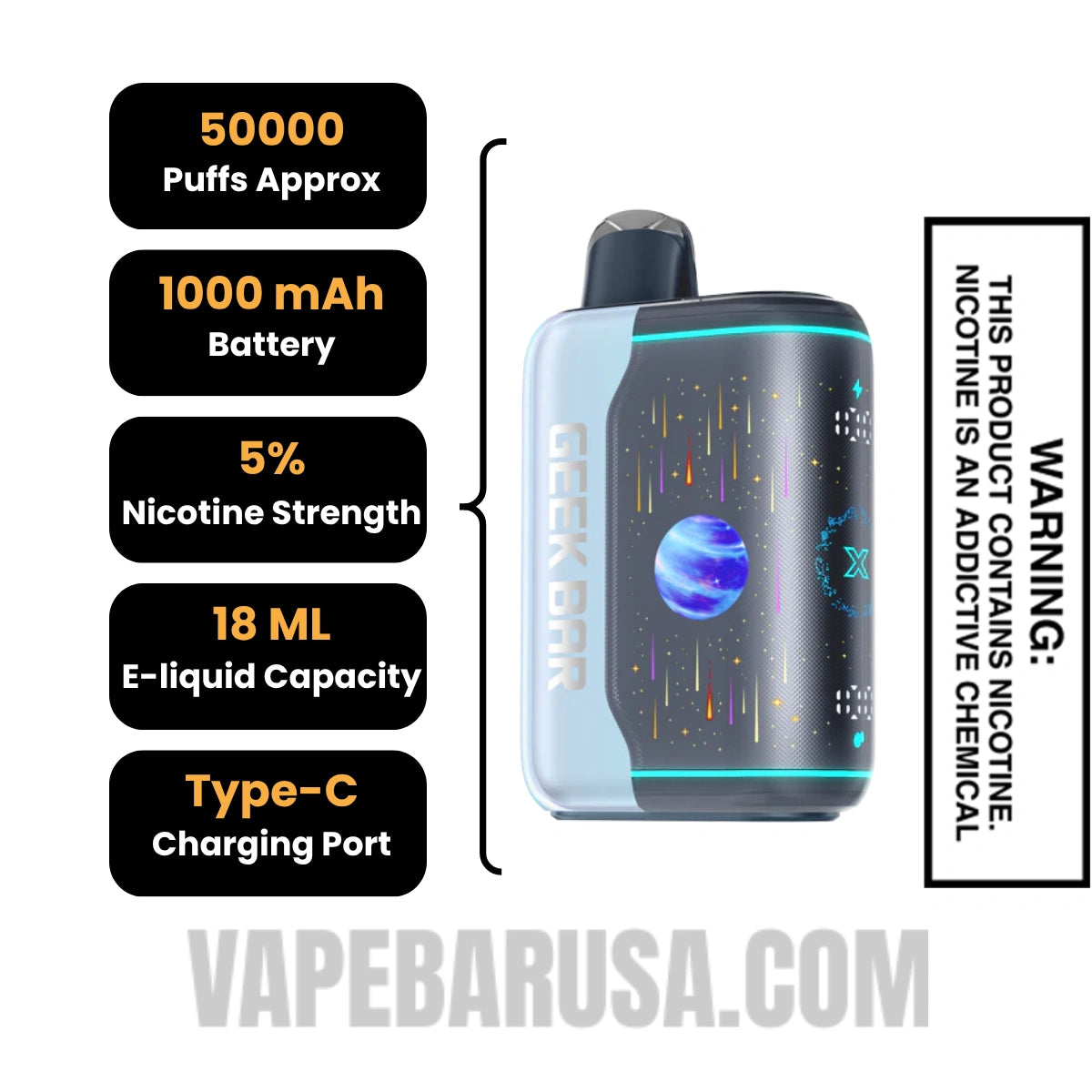 Coco Berry Bull Geek Bar Pulse X2 Disposable Vape Specifications