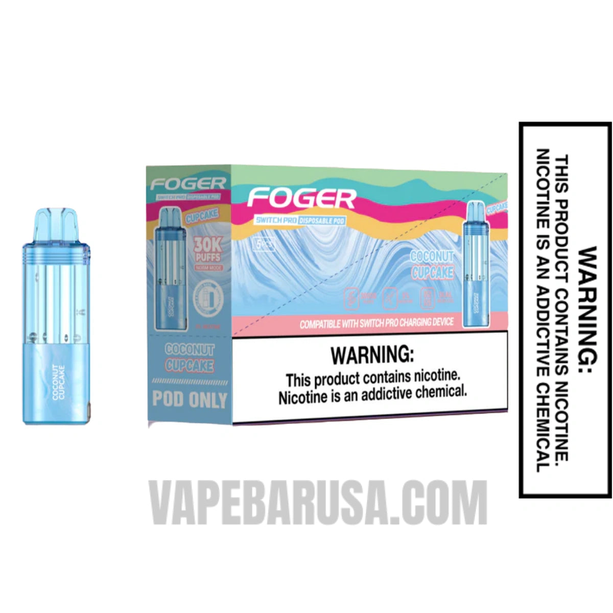 Coconut Cupcake Foger Switch Pro 30K Disposable Pod With Bundle Pack