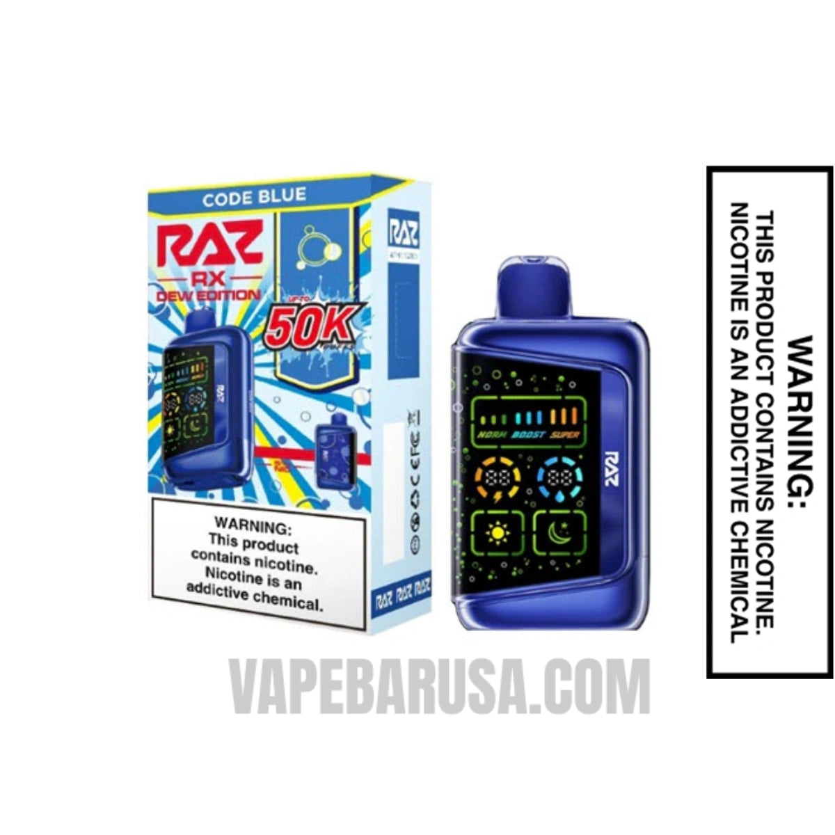 Code Blue RAZ RX50K Disposable Vape With Package Box