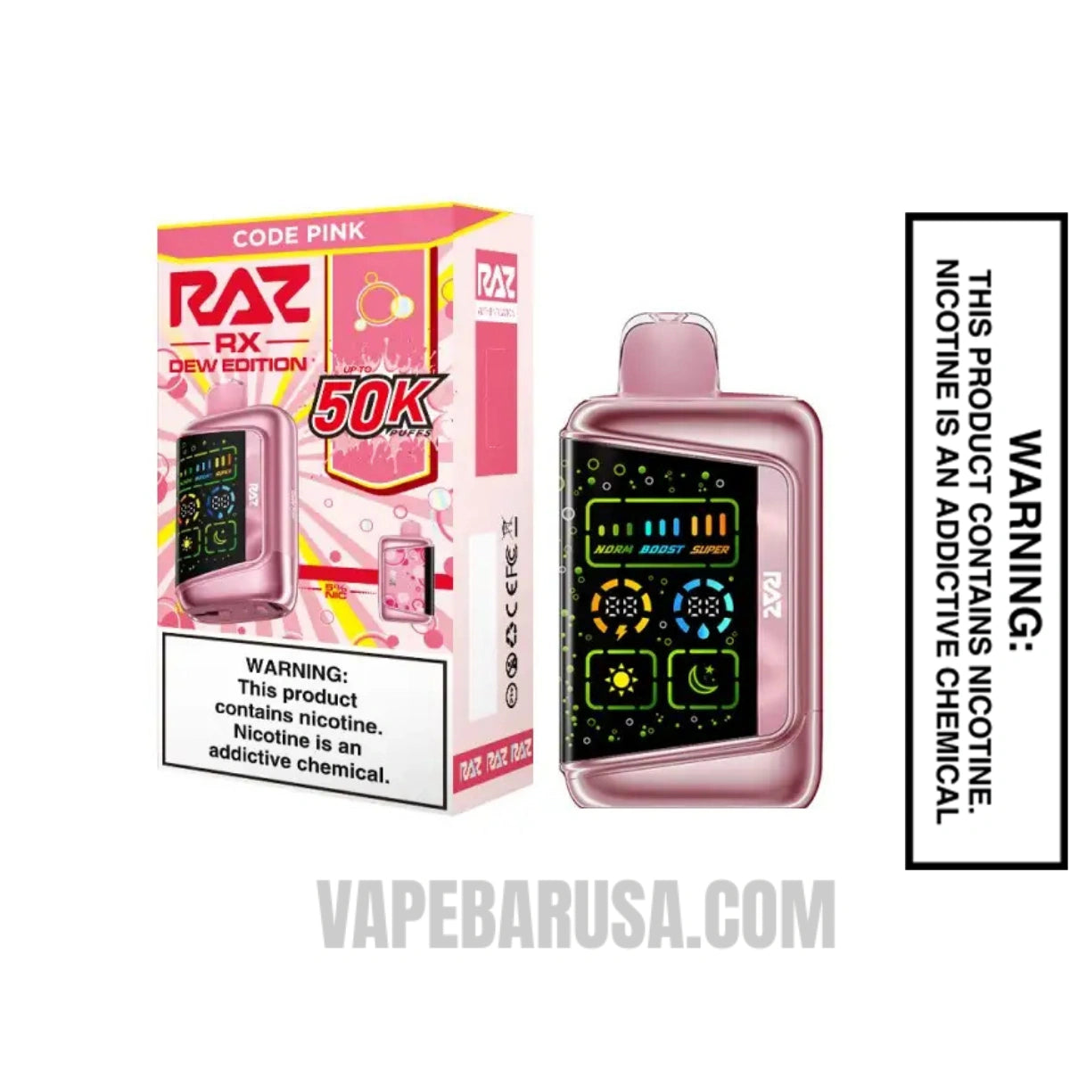 Code Pink RAZ RX50K Disposable Vape With Package Box