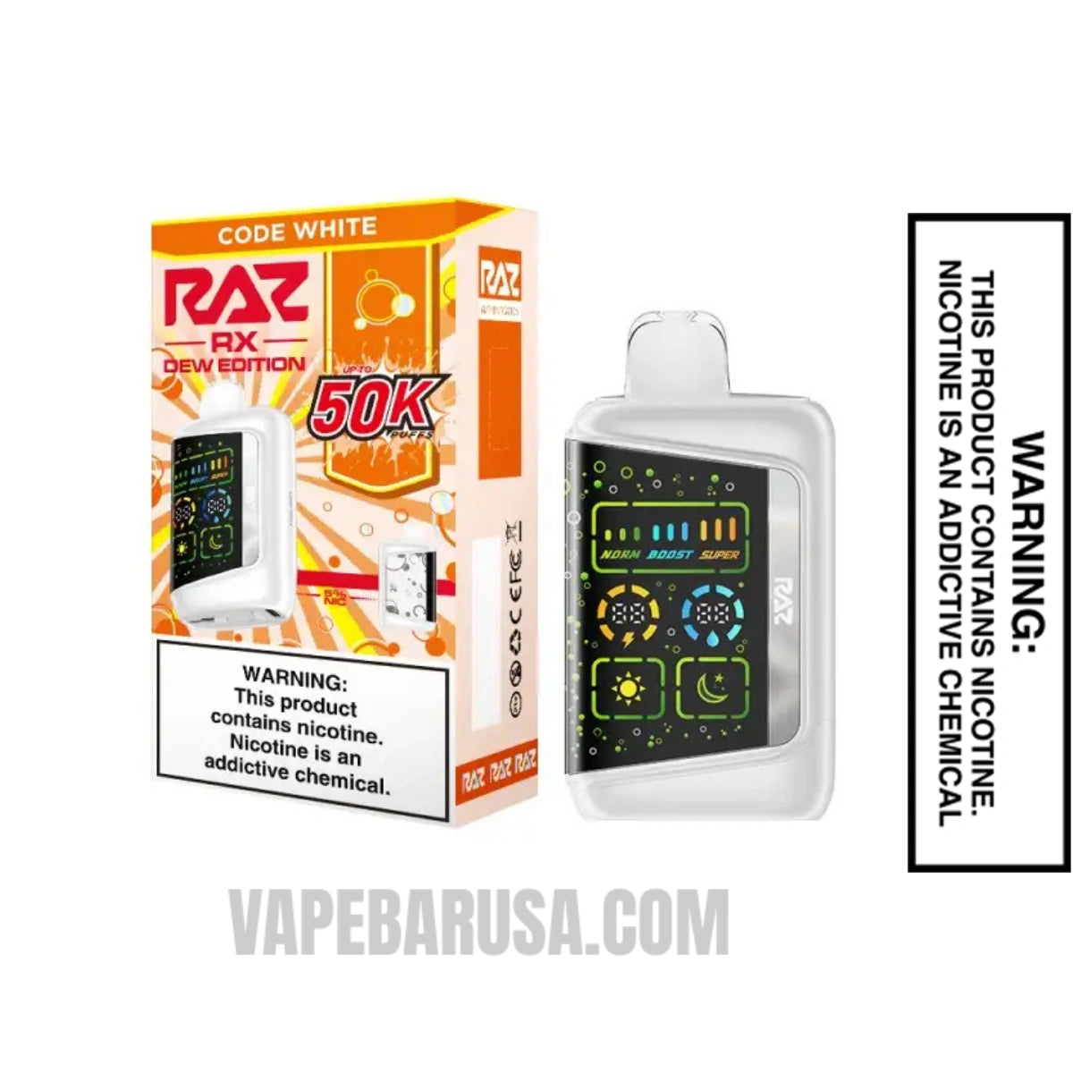 Code White RAZ RX50K Disposable Vape With Package Box