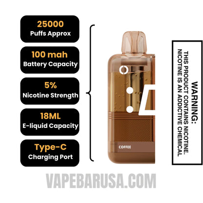 Coffee Off Stamp Classic Cube 25K Vape Pod Specifications