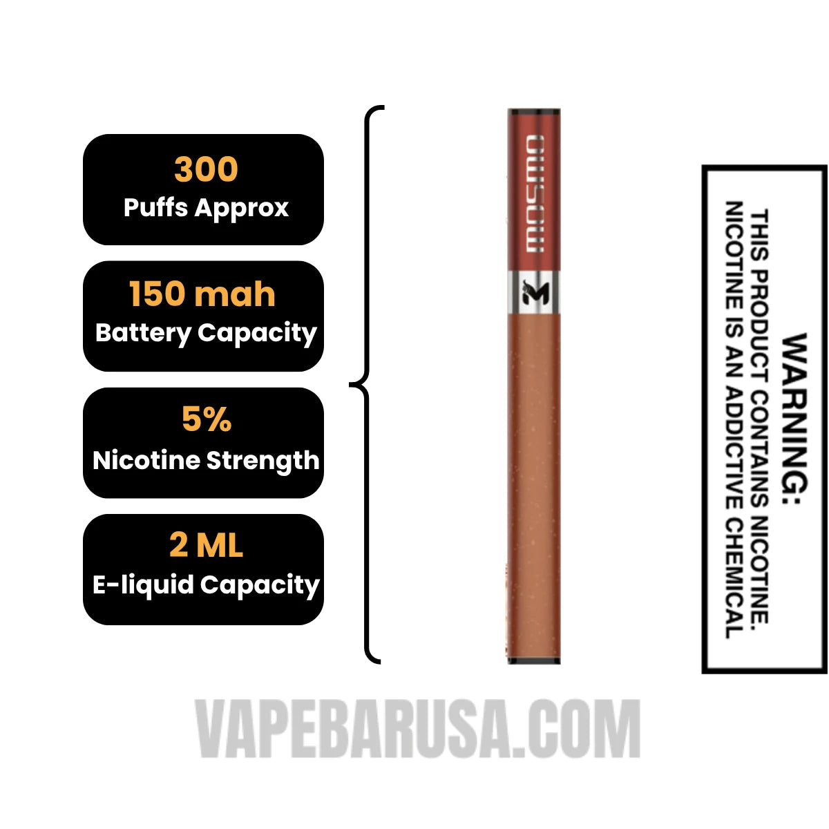 Coffee Secret MOSMO Stik Disposable Specifications