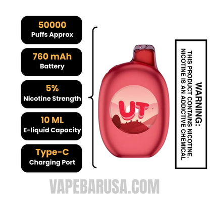 Cola Ice/Cherry Flum UT Bar 50K Disposable Vape Specifications