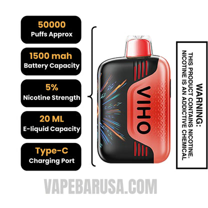 Cola Slurpee VIHO TRX 50K Disposable Vape Specifcations