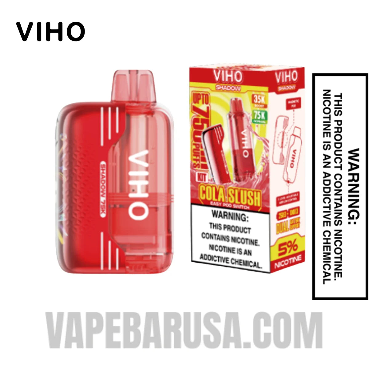 Cola slush VIHO Shadow 75K Vape Kit With Package Box