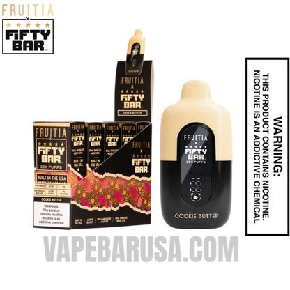Cookie Butter Fruitia X Fifty Bar 20K Vape With Bundle Pack