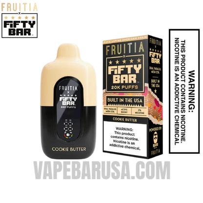 Cookie Butter Fruitia X Fifty Bar 20K Vape With Package Box