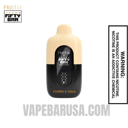Cookies & Cream Fruitia X Fifty Bar 20K Disposable Vape