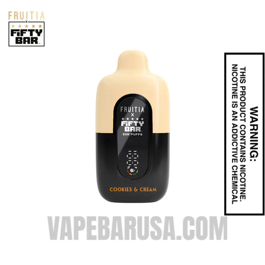Cookies & Cream Fruitia X Fifty Bar 20K Disposable Vape
