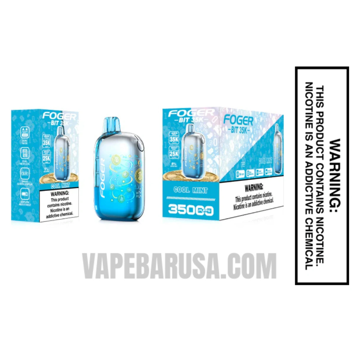 Cool Mint Foger Bit 35K Disposable Vape With Bundle Pack