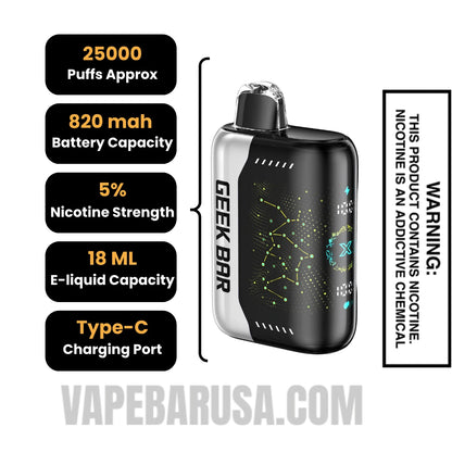 Cool Mint Geek Bar Pulse X Disposable Vape Specifications
