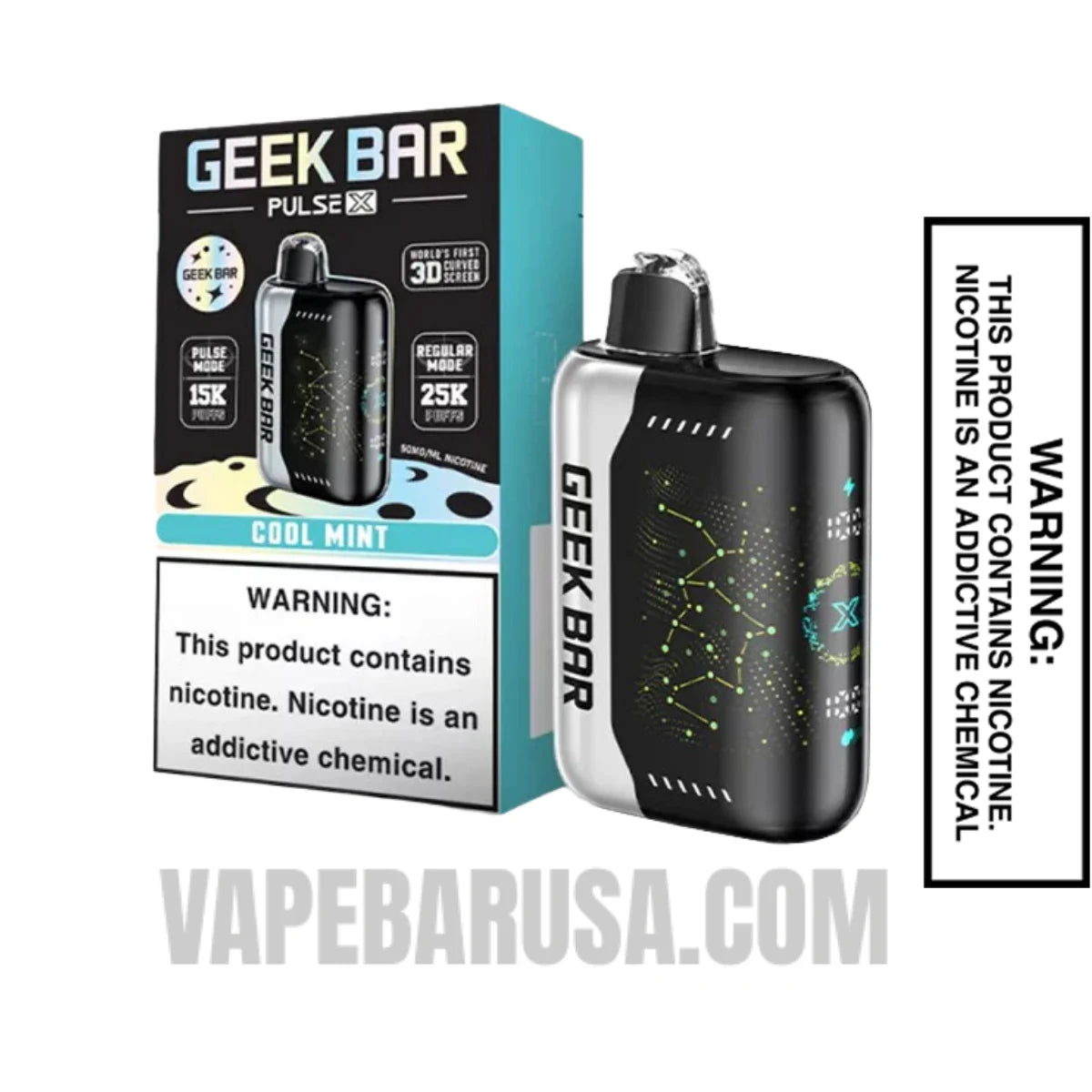 Cool Mint Geek Bar Pulse X Disposable Vape With Package Box