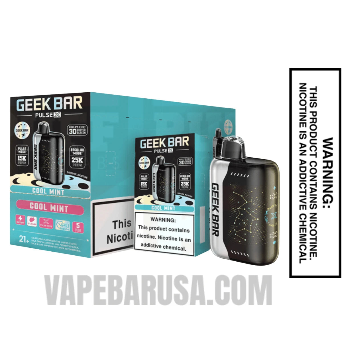 Cool Mint Geek Bar Pulse X Disposable Vape with Bundle Pack