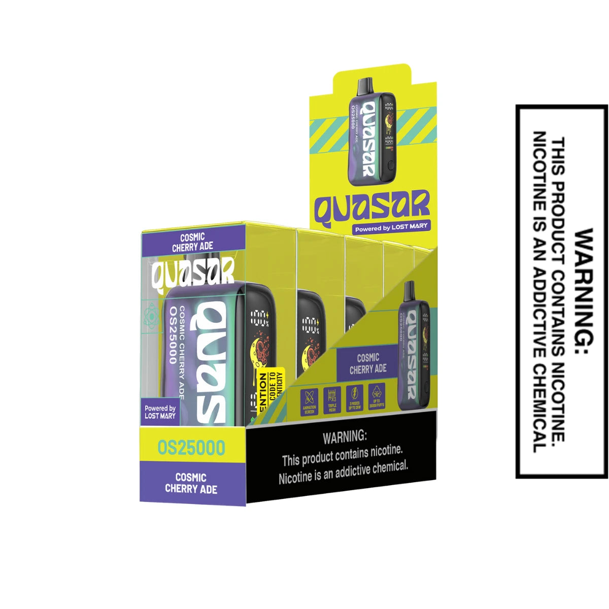 Cosmic Cherry Ade Lost Mary Quasar OS25000 Disposable Vape With Bundle Pack