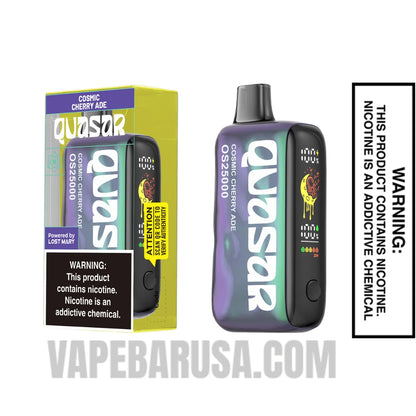 Cosmic Cherry Ade Lost Mary Quasar OS25000 Disposable Vape with package box 