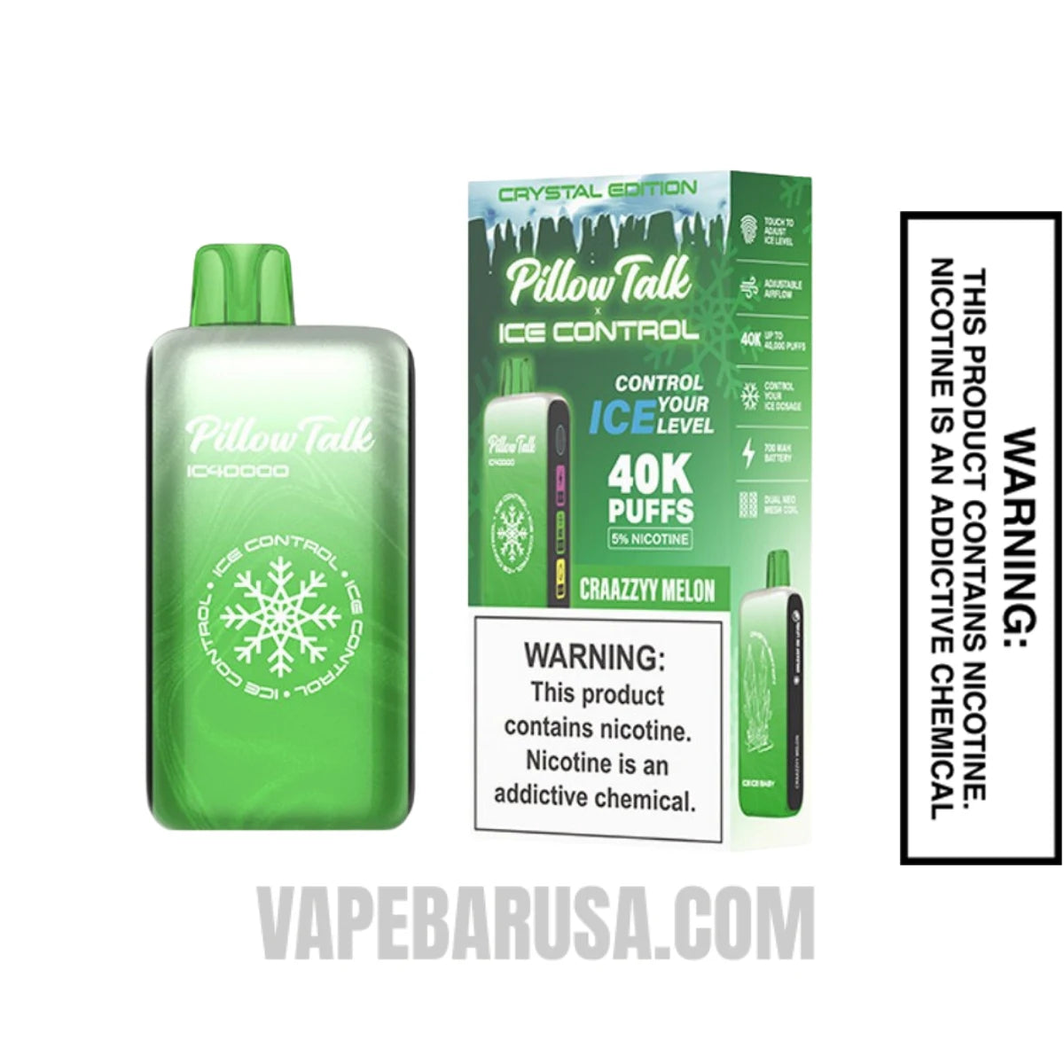 Craazzyy Melon Pillow Talk IC40000 Crystal Edition Vape With Vape Box