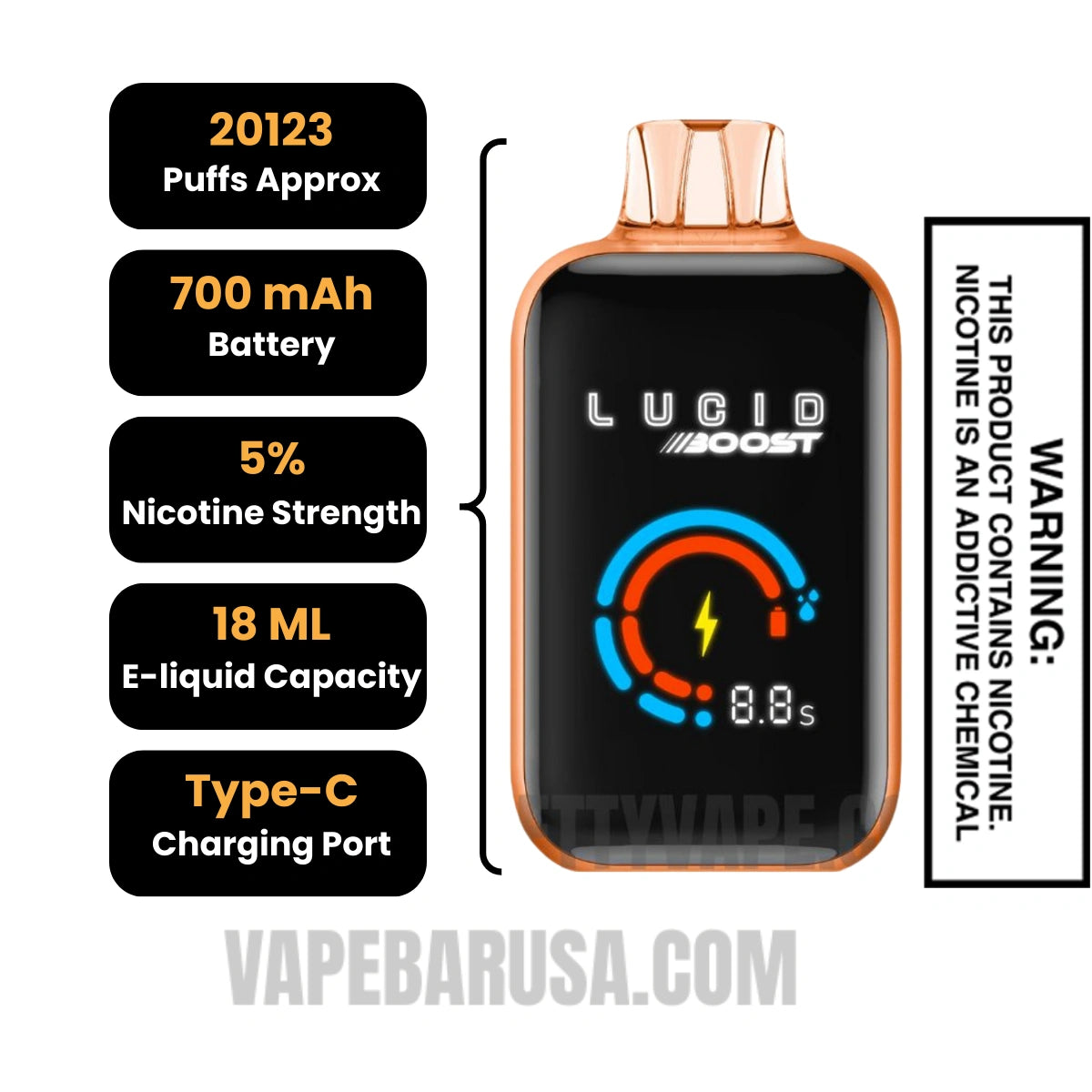 Creamy Melon Lucid Boost 20123 Disposable Vape