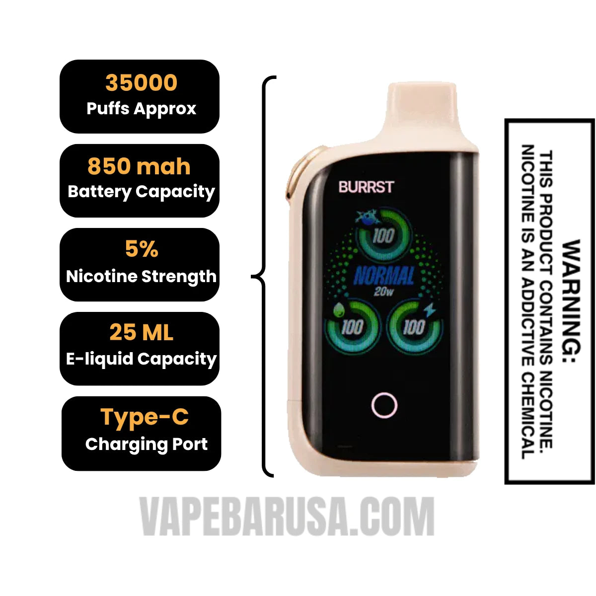 Creamy Sea Salt Lemon Scoop Fasta Burrst 35000 (Creamy Edition) Vape specifications