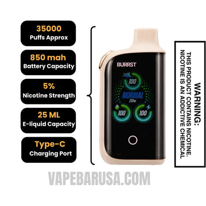Creamy Sea Salt Lemon Scoop Fasta Burrst 35000 (Creamy Edition) Vape specifications