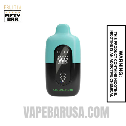 Cucumber Mint Fruitia X Fifty Bar 20K Disposable Vape
