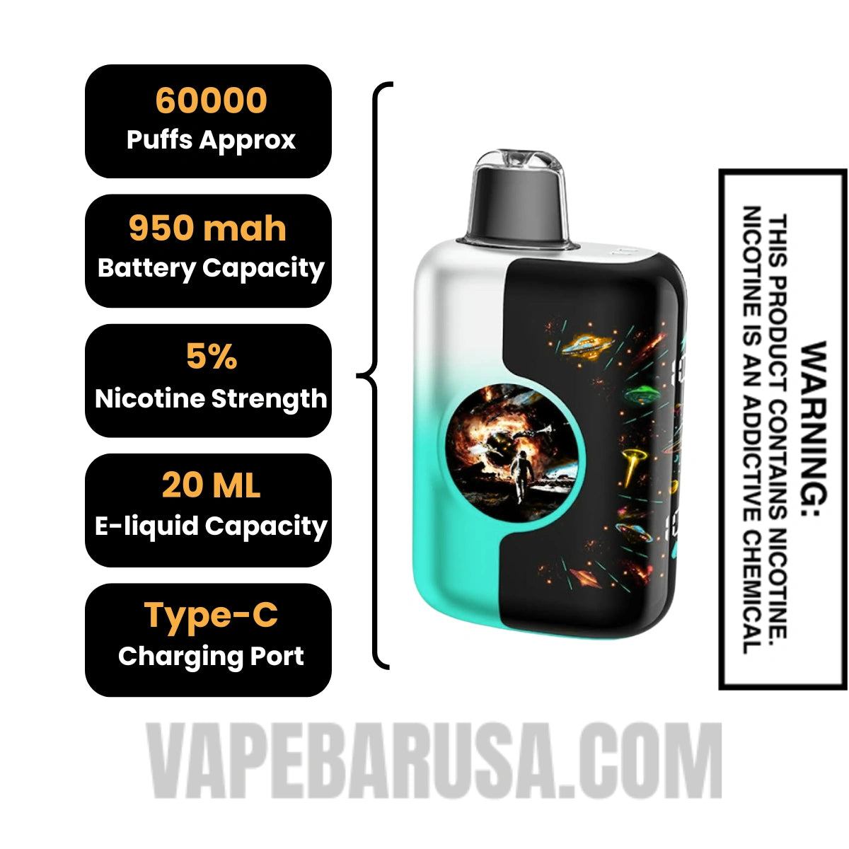 Devine Kangvape Speedy Beast X 60K Disposable Vape Specifications