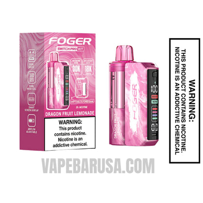 Dragon Fruit Lemonade Foger Switch Pro 30K Disposable Vape Kit With Package Box